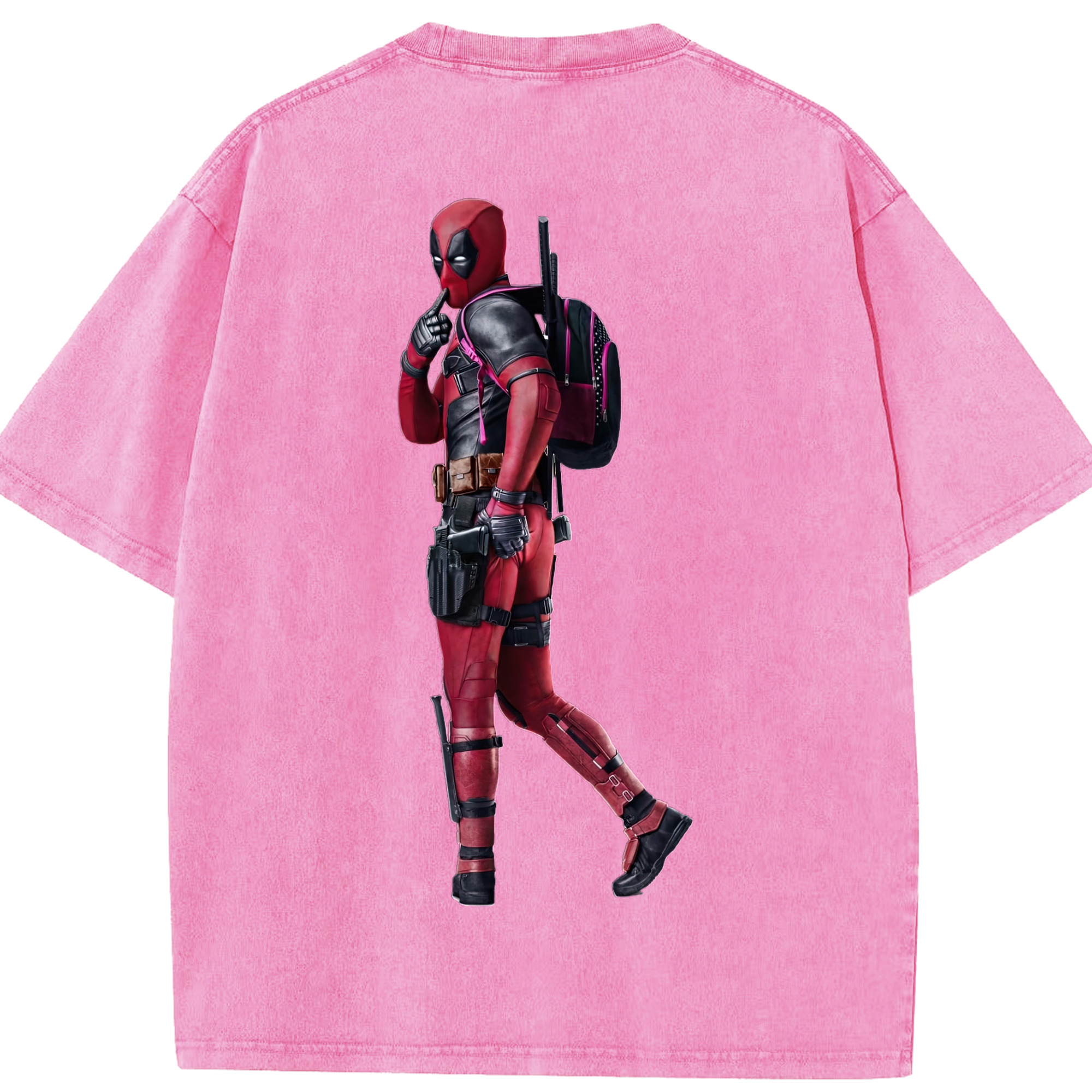 （画像用） Deadpool デッドプール 綿100% ヴィンテージ風 半袖Tシャツ（背面プリント）